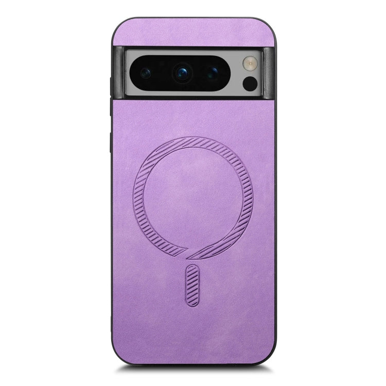 For Google Pixel 9 Pro XL Retro Magsafe Magnetic PU Back Cover Phone Case(Purple) - Google Cases by PMC TechLife | Online Shopping South Africa | PMC TechLife | Buy Now Pay Later Mobicred