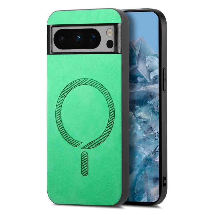 For Google Pixel 9 Pro XL Retro Magsafe Magnetic PU Back Cover Phone Case(Green) - Google Cases by PMC TechLife | Online Shopping South Africa | PMC TechLife | Buy Now Pay Later Mobicred