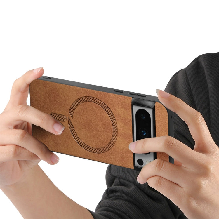 For Google Pixel 9 Pro XL Retro Magsafe Magnetic PU Back Cover Phone Case(Brown) - Google Cases by PMC TechLife | Online Shopping South Africa | PMC TechLife | Buy Now Pay Later Mobicred