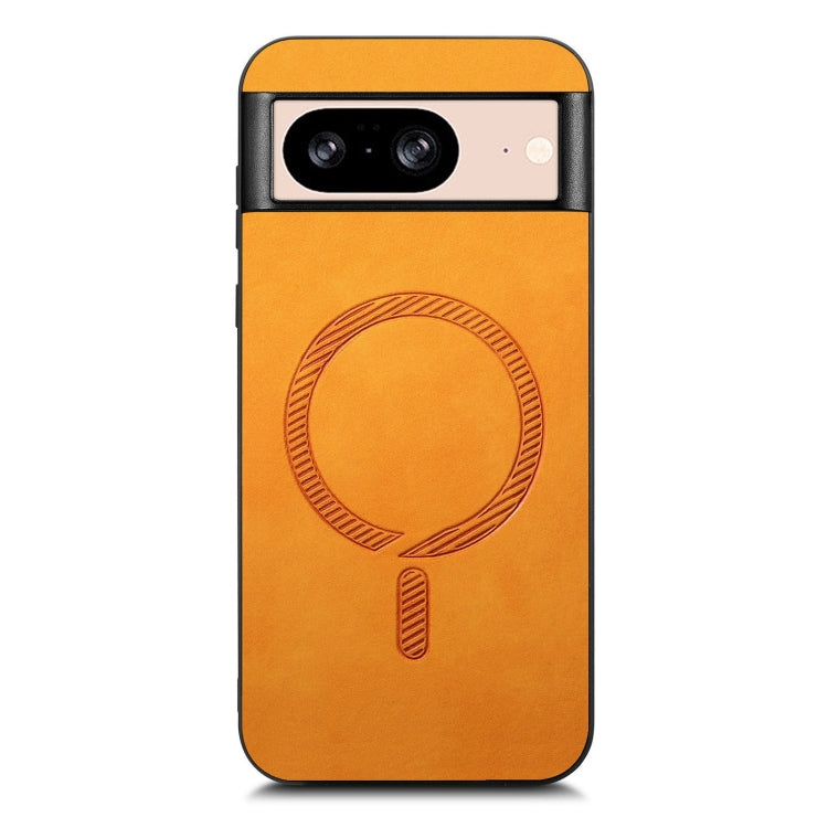 For Google Pixel 9 / 9 Pro Retro Magsafe Magnetic PU Back Cover Phone Case(Yellow) - Google Cases by PMC TechLife | Online Shopping South Africa | PMC TechLife | Buy Now Pay Later Mobicred