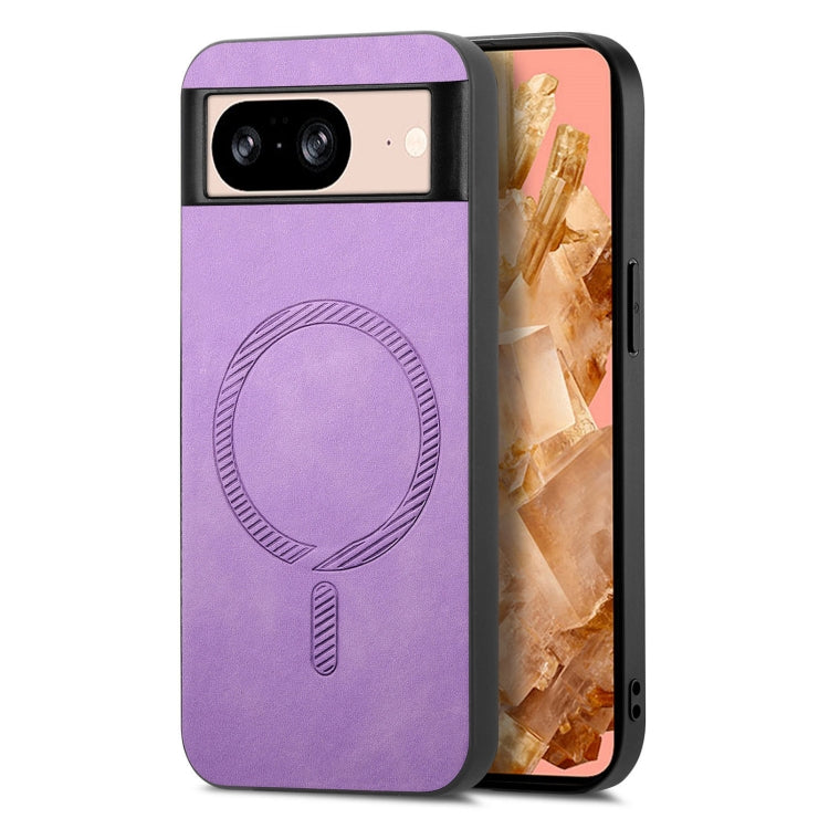 For Google Pixel 9 / 9 Pro Retro Magsafe Magnetic PU Back Cover Phone Case(Purple) - Google Cases by PMC TechLife | Online Shopping South Africa | PMC TechLife | Buy Now Pay Later Mobicred