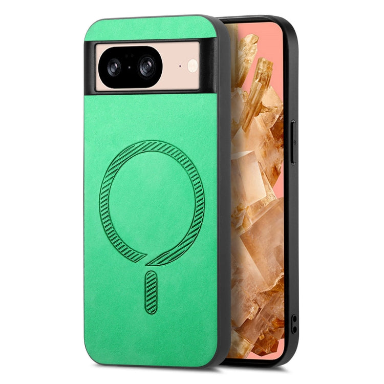 For Google Pixel 9 / 9 Pro Retro Magsafe Magnetic PU Back Cover Phone Case(Green) - Google Cases by PMC TechLife | Online Shopping South Africa | PMC TechLife | Buy Now Pay Later Mobicred