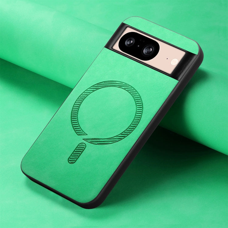 For Google Pixel 9 / 9 Pro Retro Magsafe Magnetic PU Back Cover Phone Case(Green) - Google Cases by PMC TechLife | Online Shopping South Africa | PMC TechLife | Buy Now Pay Later Mobicred
