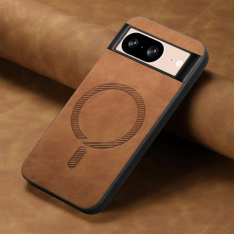 For Google Pixel 9 / 9 Pro Retro Magsafe Magnetic PU Back Cover Phone Case(Brown) - Google Cases by PMC TechLife | Online Shopping South Africa | PMC TechLife | Buy Now Pay Later Mobicred