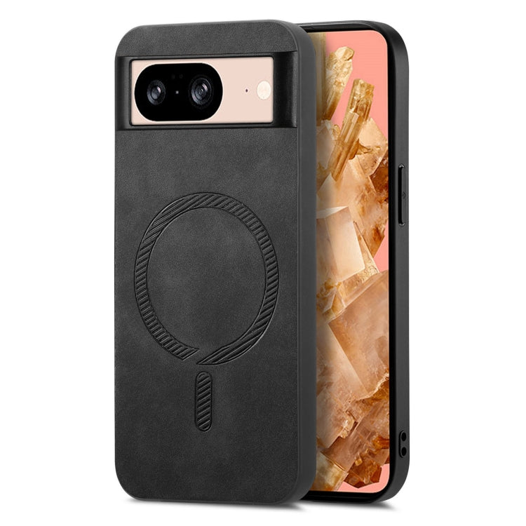 For Google Pixel 9 / 9 Pro Retro Magsafe Magnetic PU Back Cover Phone Case(Black) - Google Cases by PMC TechLife | Online Shopping South Africa | PMC TechLife | Buy Now Pay Later Mobicred