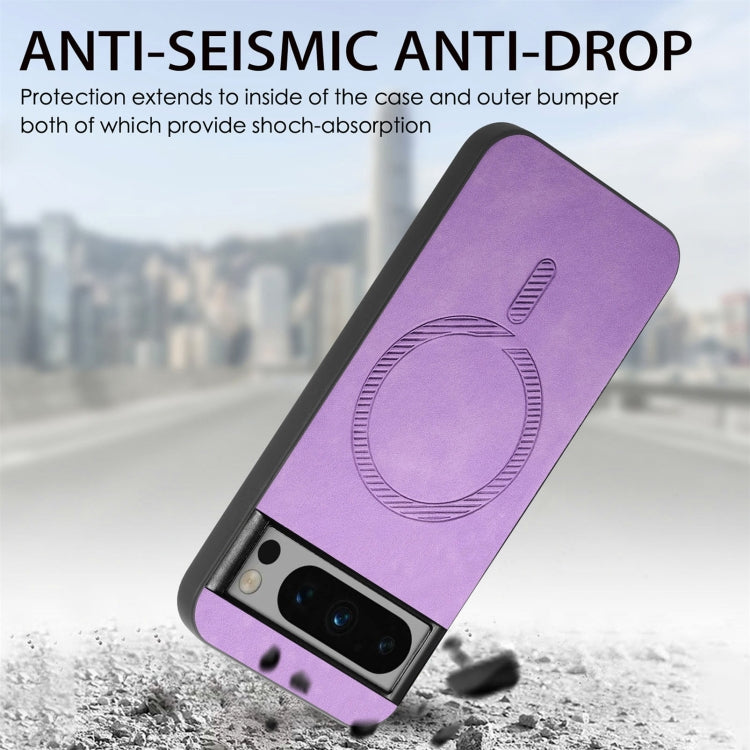 For Google Pixel 9 Pro XL Retro Magsafe Magnetic PU Back Cover Phone Case(Yellow) - Google Cases by PMC TechLife | Online Shopping South Africa | PMC TechLife | Buy Now Pay Later Mobicred
