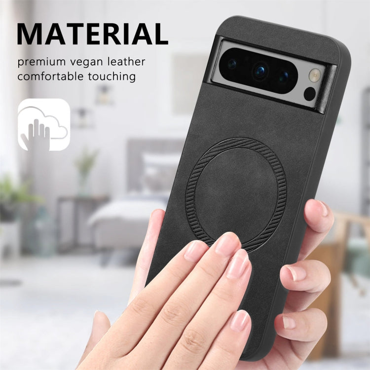 For Google Pixel 9 Pro XL Retro Magsafe Magnetic PU Back Cover Phone Case(Black) - Google Cases by PMC TechLife | Online Shopping South Africa | PMC TechLife | Buy Now Pay Later Mobicred