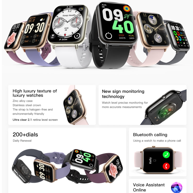 Q19 Max 2.1 inch HD Screen Waterproof Sports Business Smart Watch(Black) - Smart Watches by PMC TechLife | Online Shopping South Africa | PMC TechLife | Buy Now Pay Later Mobicred
