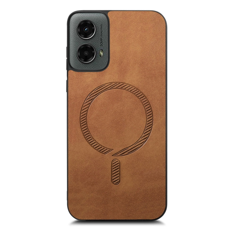 For Motorola Moto G 5G 2024 Retro Magsafe Magnetic PU Back Cover Phone Case(Brown) - Motorola Cases by PMC Jewellery | Online Shopping South Africa | PMC Jewellery | Buy Now Pay Later Mobicred