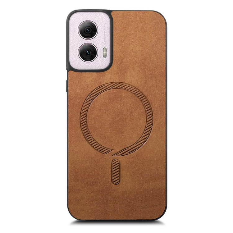 For Motorola Moto G Power 2024 5G Retro Magsafe Magnetic PU Back Cover Phone Case(Brown) - Motorola Cases by PMC Jewellery | Online Shopping South Africa | PMC Jewellery | Buy Now Pay Later Mobicred