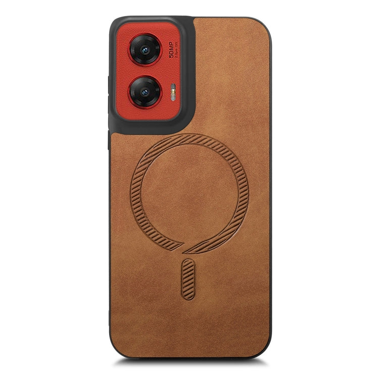 For Motorola Moto G Stylus 5G 2024 Retro Magsafe Magnetic PU Back Cover Phone Case(Brown) - Motorola Cases by PMC Jewellery | Online Shopping South Africa | PMC Jewellery | Buy Now Pay Later Mobicred