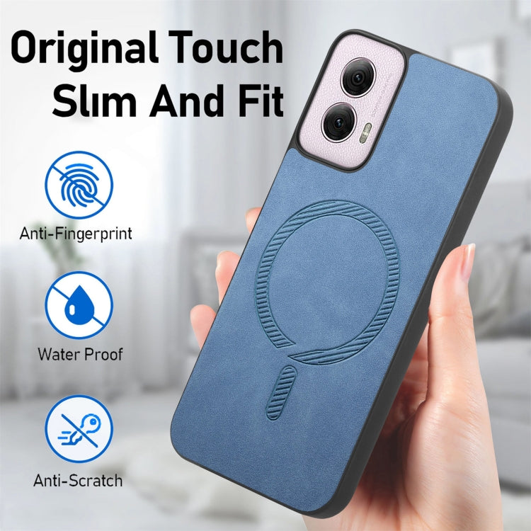 For Motorola Moto G Power 2024 5G Retro Magsafe Magnetic PU Back Cover Phone Case(Green) - Motorola Cases by PMC Jewellery | Online Shopping South Africa | PMC Jewellery | Buy Now Pay Later Mobicred