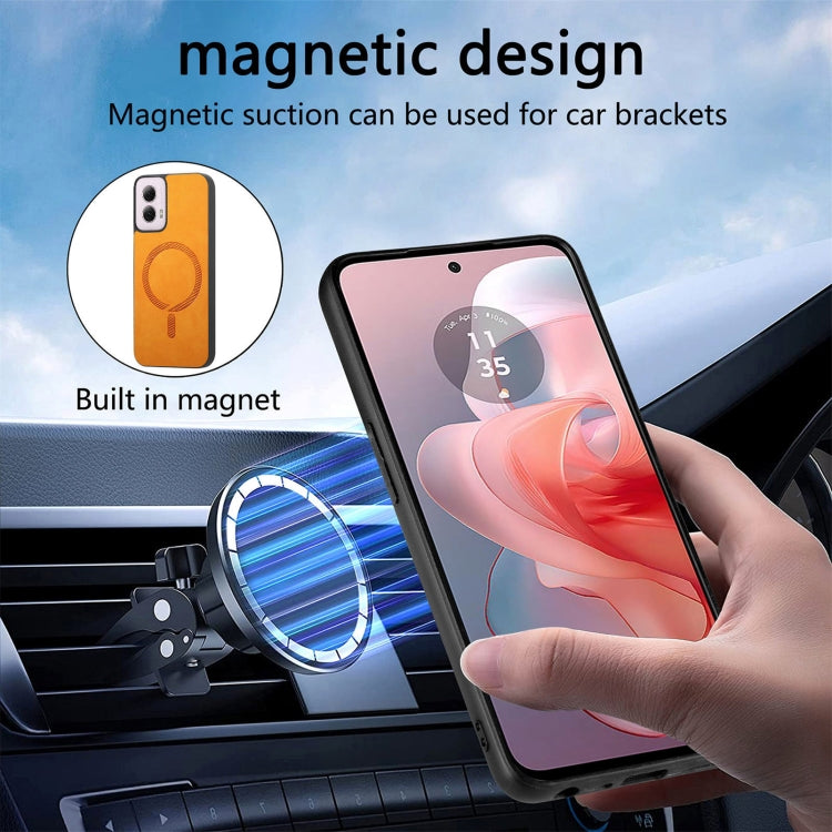 For Motorola Moto G Power 2024 5G Retro Magsafe Magnetic PU Back Cover Phone Case(Brown) - Motorola Cases by PMC Jewellery | Online Shopping South Africa | PMC Jewellery | Buy Now Pay Later Mobicred