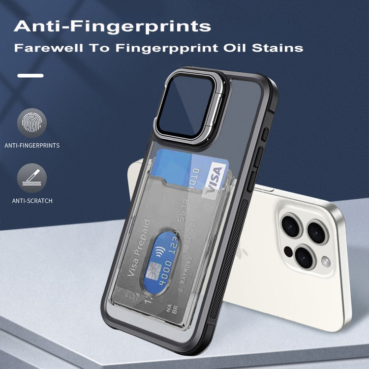 For iPhone 16 Card Bag Holder Acrylic Hybrid TPU Phone Case(Green) - iPhone 16 Cases by PMC TechLife | Online Shopping South Africa | PMC TechLife | Buy Now Pay Later Mobicred