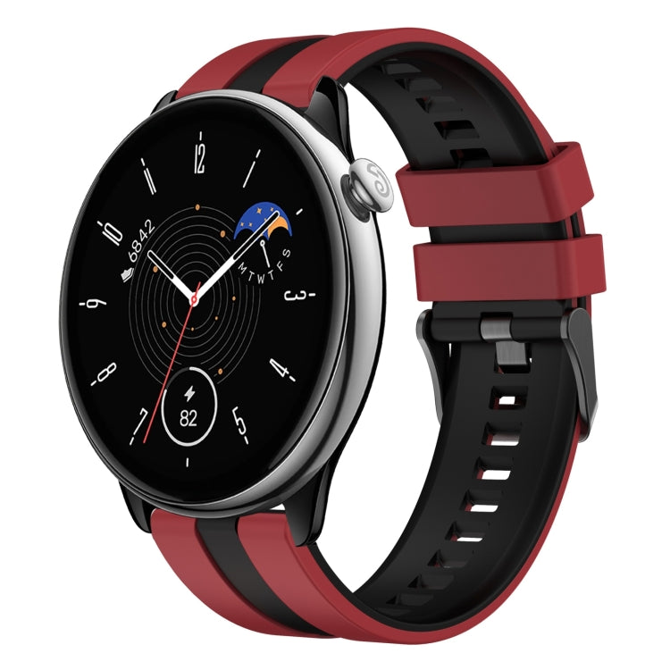 For Amazfit GTR Mini 20mm Two-Color Sports Silicone Watch Band(Red+Black) - free shipping - PMC TechLife - Order now!
