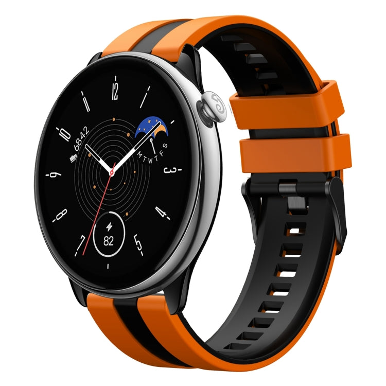 For Amazfit GTR Mini 20mm Two-Color Sports Silicone Watch Band(Orange+Black) - free shipping - PMC TechLife - Order now!