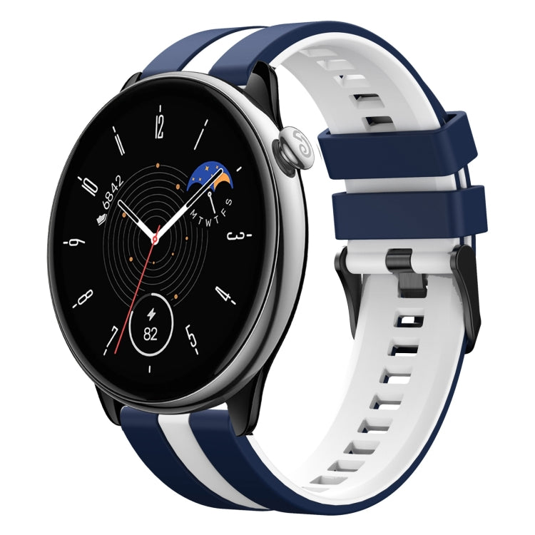 For Amazfit GTR Mini 20mm Two-Color Sports Silicone Watch Band(Blue+White) - free shipping - PMC TechLife - Order now!