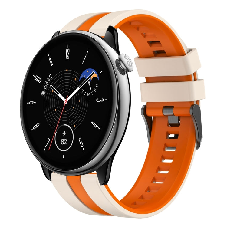 For Amazfit GTR Mini 20mm Two-Color Sports Silicone Watch Band(Starlight+Orange) - free shipping - PMC TechLife - Order now!
