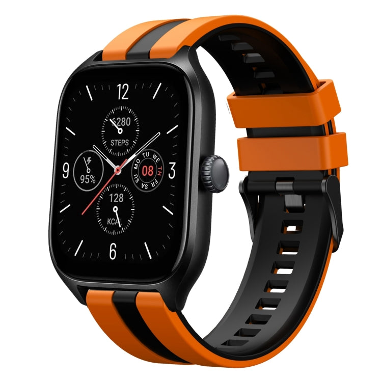 For Amazfit GTS 4 20mm Two-Color Sports Silicone Watch Band(Orange+Black) - free shipping - PMC TechLife - Order now!