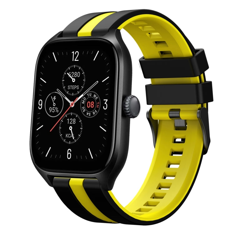 For Amazfit GTS 4 20mm Two-Color Sports Silicone Watch Band(Black+Yellow) - free shipping - PMC TechLife - Order now!