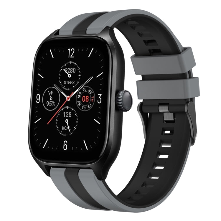For Amazfit GTS 4 20mm Two-Color Sports Silicone Watch Band(Grey+Black) - free shipping - PMC TechLife - Order now!