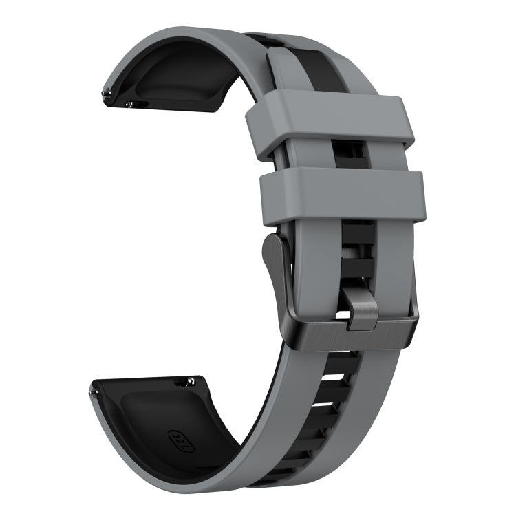 For Amazfit GTS 4 20mm Two-Color Sports Silicone Watch Band(Grey+Black) - free shipping - PMC TechLife - Order now!