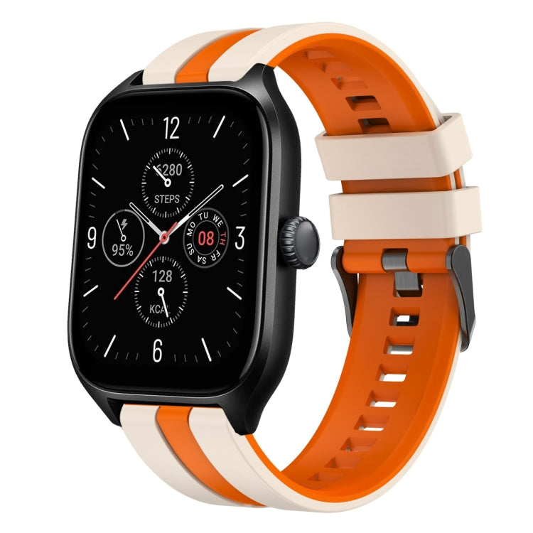 For Amazfit GTS 4 20mm Two-Color Sports Silicone Watch Band(Starlight+Orange) - free shipping - PMC TechLife - Order now!
