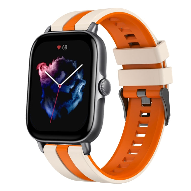 For Amazfit GTS 3 20mm Two-Color Sports Silicone Watch Band(Starlight+Orange) - free shipping - PMC TechLife - Order now!