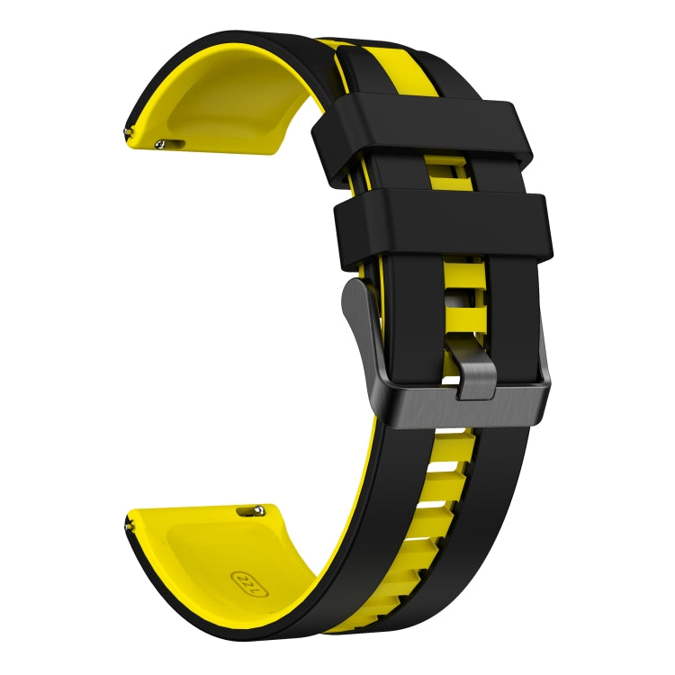For Amazfit Pop Pro 20mm Two-Color Sports Silicone Watch Band(Black+Yellow) - free shipping - PMC TechLife - Order now!