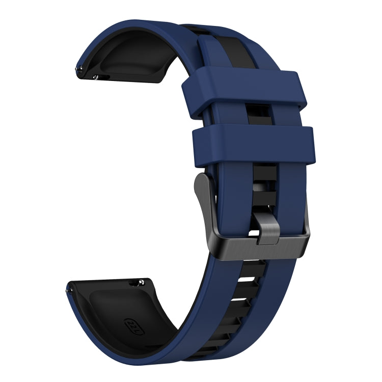 For Amazfit Pop Pro 20mm Two-Color Sports Silicone Watch Band(Blue+Black) - free shipping - PMC TechLife - Order now!