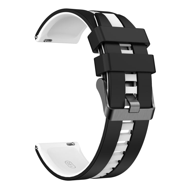 For Amazfit Pop 20mm Two-Color Sports Silicone Watch Band(Black+White) - free shipping - PMC TechLife - Order now!