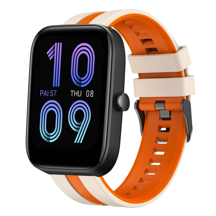 For Amazfit Bip3 20mm Two-Color Sports Silicone Watch Band(Starlight+Orange) - free shipping - PMC TechLife - Order now!