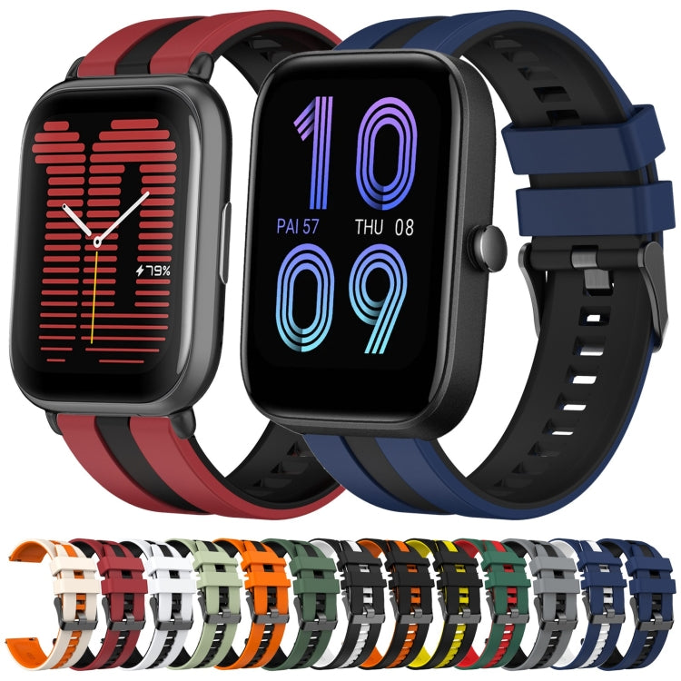 For Amazfit GTS 2 Mini 20mm Two-Color Sports Silicone Watch Band(Blue+Black) - free shipping - PMC TechLife - Order now!