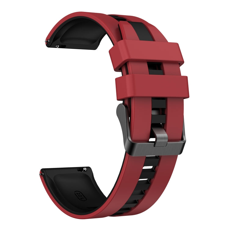 For Amazfit Bip 5 22mm Two-Color Sports Silicone Watch Band(Red+Black) - free shipping - PMC TechLife - Order now!