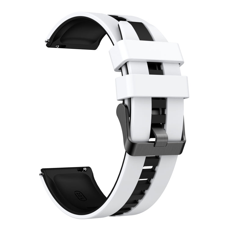 For Amazfit Bip 5 22mm Two-Color Sports Silicone Watch Band(White+Black) - free shipping - PMC TechLife - Order now!