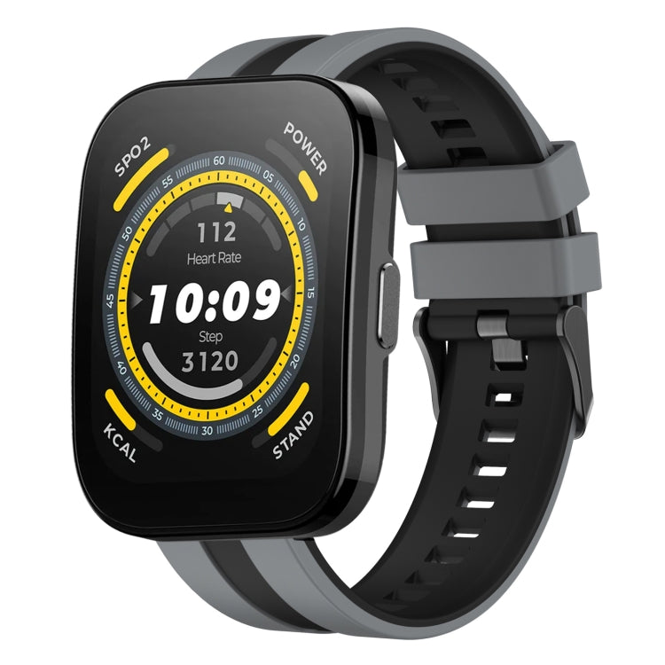 For Amazfit Bip 5 22mm Two-Color Sports Silicone Watch Band(Grey+Black) - free shipping - PMC TechLife - Order now!