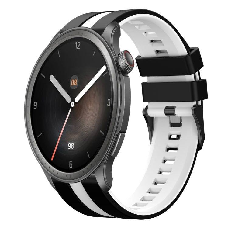 For Amazfit Balance 22mm Two-Color Sports Silicone Watch Band(Black+White) - free shipping - PMC TechLife - Order now!