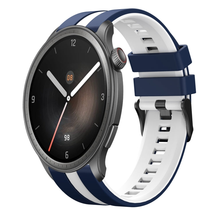 For Amazfit Balance 22mm Two-Color Sports Silicone Watch Band(Blue+White) - free shipping - PMC TechLife - Order now!