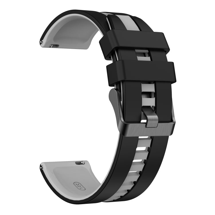 For Amazfit GTR 3 22mm Two-Color Sports Silicone Watch Band(Black+Grey) - free shipping - PMC TechLife - Order now!
