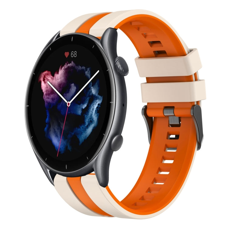 For Amazfit 3 22mm Two-Color Sports Silicone Watch Band(Starlight+Orange) - free shipping - PMC TechLife - Order now!