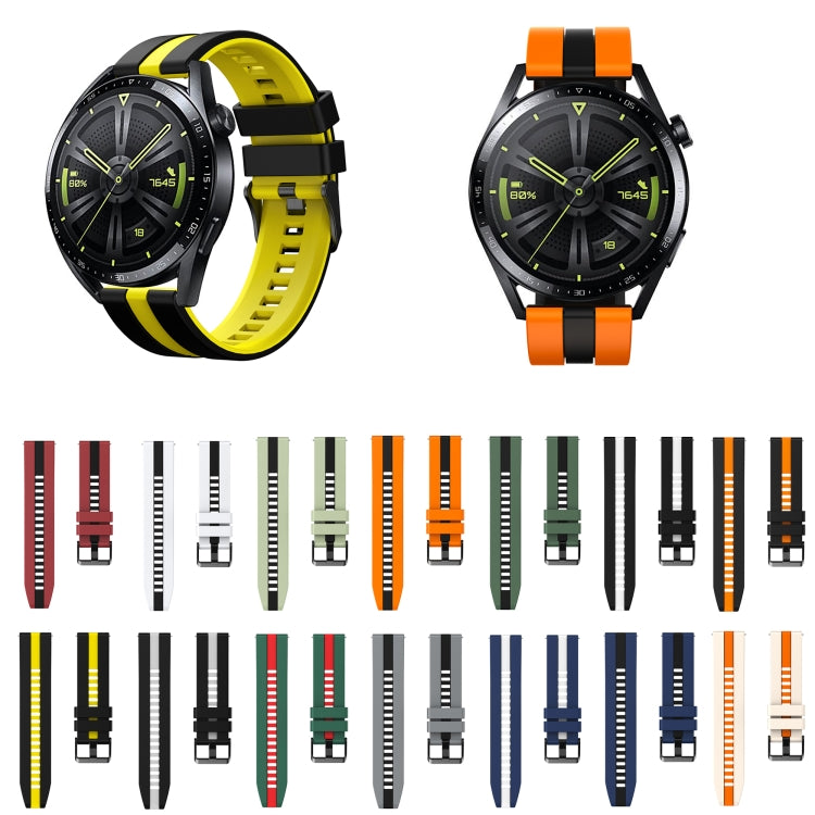 For Amazfit GTR 3 22mm Two-Color Sports Silicone Watch Band(White+Black) - free shipping - PMC TechLife - Order now!