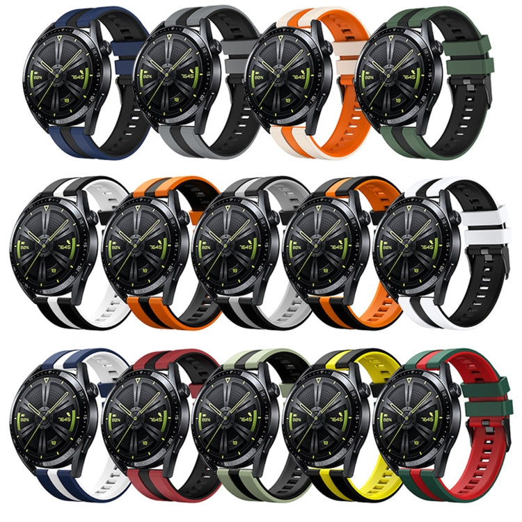 For Amazfit 3 22mm Two-Color Sports Silicone Watch Band(Black+White) - free shipping - PMC TechLife - Order now!