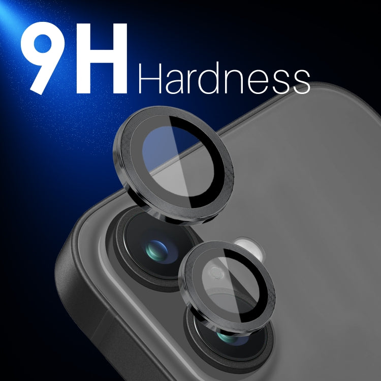 For iPhone 16 / 16 Plus NORTHJO 2 Sets 4pcs Camera Lens Protector Cover Metal Ring Film(Black) - iPhone 16 Plus Tempered Glass by NORTHJO | Online Shopping South Africa | PMC TechLife | Buy Now Pay Later Mobicred