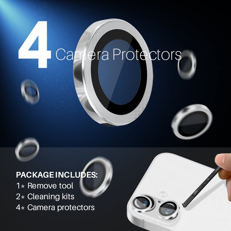 For iPhone 16 / 16 Plus NORTHJO 2 Sets 4pcs Camera Lens Protector Cover Metal Ring Film(Silver) - iPhone 16 Plus Tempered Glass by NORTHJO | Online Shopping South Africa | PMC TechLife | Buy Now Pay Later Mobicred
