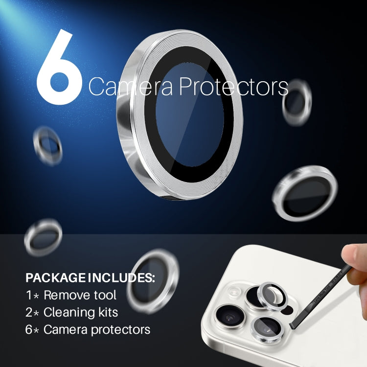 For iPhone 16 Pro / Pro Max NORTHJO 2 Sets 6pcs Camera Lens Protector Cover Metal Ring Film(Silver) - free shipping - PMC Jewellery - Order now!