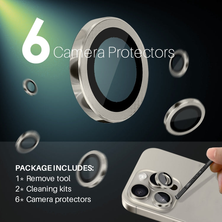 For iPhone 16 Pro / Pro Max NORTHJO 2 Sets 6pcs Camera Lens Protector Cover Metal Ring Film(Natural) - free shipping - PMC Jewellery - Order now!
