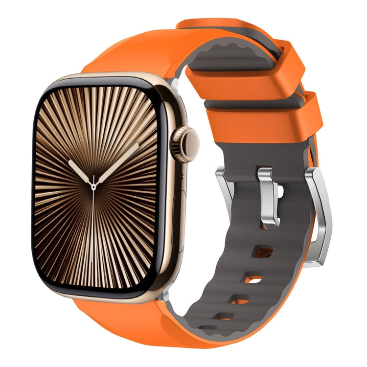For Apple Watch Series 10 42mm Two-Color Silicone Watch Band(Orange) - free shipping - PMC TechLife - Order now!