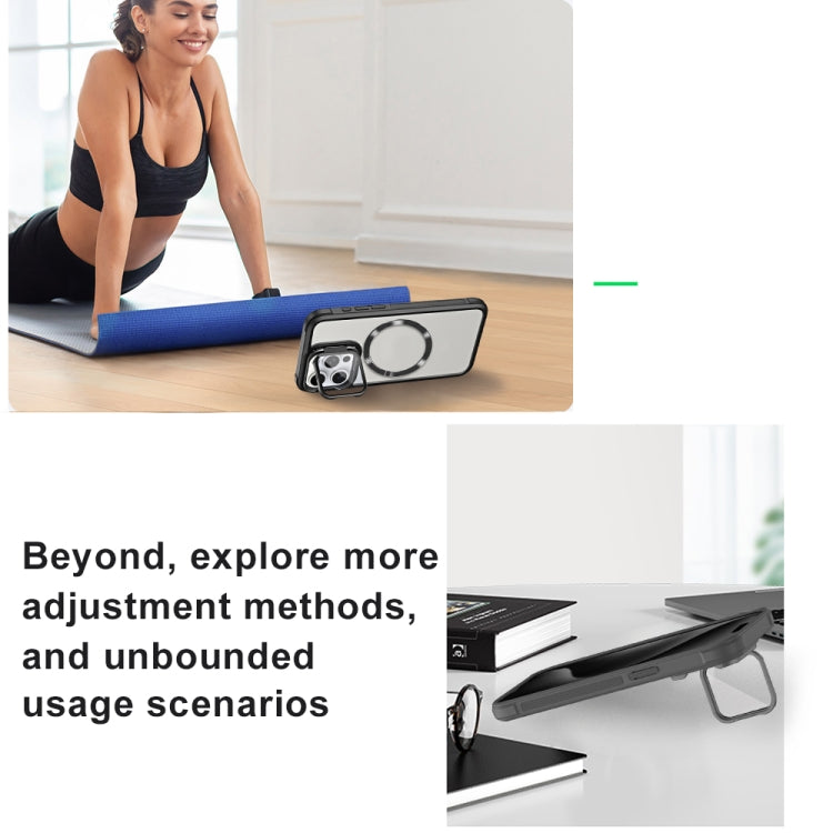 For iPhone 16 Plus Magsafe CD-grain Acrylic Hybrid TPU Phone Case(Black) - iPhone 16 Plus Cases by PMC TechLife | Online Shopping South Africa | PMC TechLife | Buy Now Pay Later Mobicred