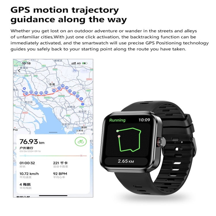 NX22 1.78 inch Color Screen Smart Watch, Support Bluetooth Call / Health Monitoring(Black) - Smart Watches by PMC TechLife | Online Shopping South Africa | PMC TechLife | Buy Now Pay Later Mobicred
