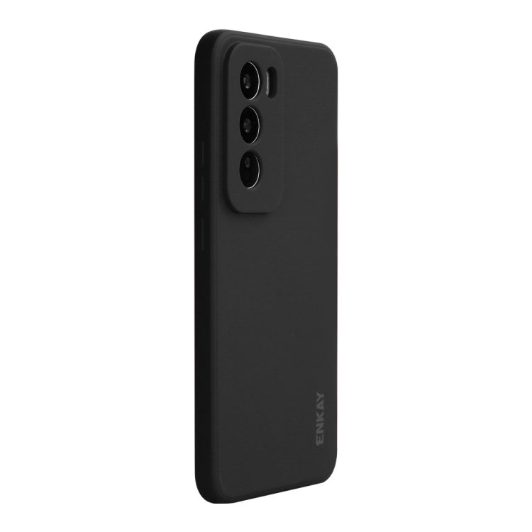 For OPPO Reno12 Pro ENKAY Liquid Silicone Soft Shockproof Phone Case(Black) - OPPO Cases by ENKAY | Online Shopping South Africa | PMC Jewellery | Buy Now Pay Later Mobicred